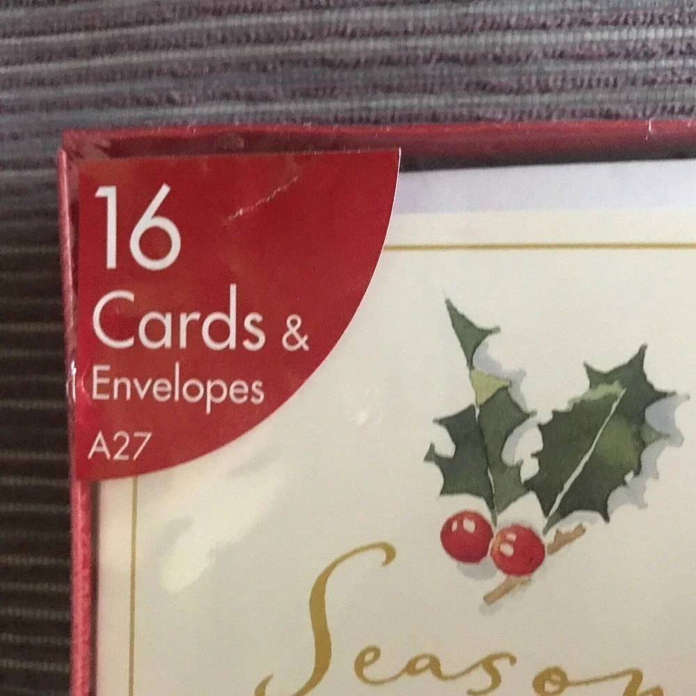 Box Christmas Cards 16 Cards/Envelopes Generic Message New In Box